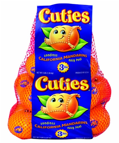 Cuties Seedless California Mandarin Clementine Oranges in 3lb Bag, front
