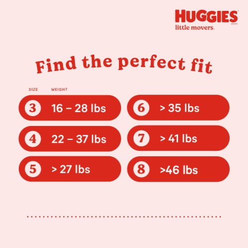 Huggies Little Movers Size 4 Baby Diapers (22-37 lbs) - Size 3 / 76 count