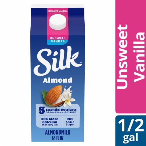 Silk Dairy Free Unsweetened Vanilla Almond Milk Half Gallon - Silk Dairy Free Unsweetened Vanilla Almond Milk Half Gallon
