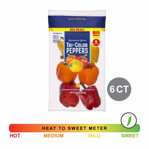 Fresh Large Green Bell Pepper - Mixed 6, front