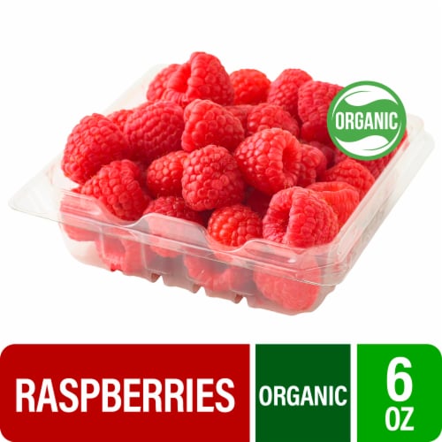 Fresh Red Raspberries - 6 OZ Clamshell - Organic, front