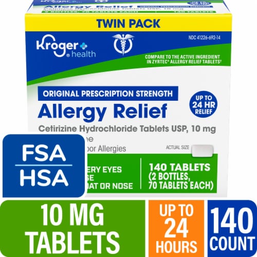 Kroger® Allergy Tablets Cetirizine HCl - 2 bottles / 70 count