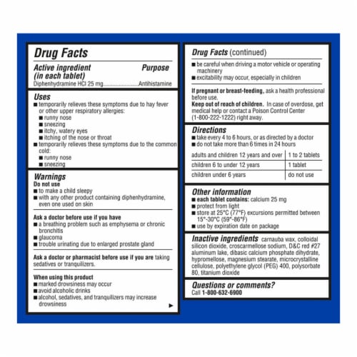 Kroger® Allergy Tablets Diphenhydramine HCl - 400 count