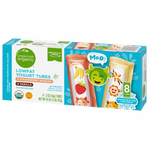Simple Truth Organic® Strawberry Banana & Vanilla Lowfat Yogurt Tubes - Simple Truth Organic® Strawberry Banana & Vanilla Lowfat Yogurt Tubes