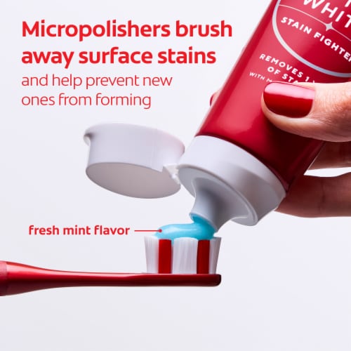 Colgate Optic White Stain Fighter Teeth Whitening Anti-Cavity Toothpaste Gel in Fresh Mint Flavor - Colgate Optic White Stain Fighter Teeth Whitening Anti-Cavity Toothpaste Gel in Fresh Mint Flavor