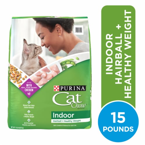 Purina Cat Chow Indoor Hairball + Healthy Weight Adult Dry Cat Food Real Chicken - 15 lb